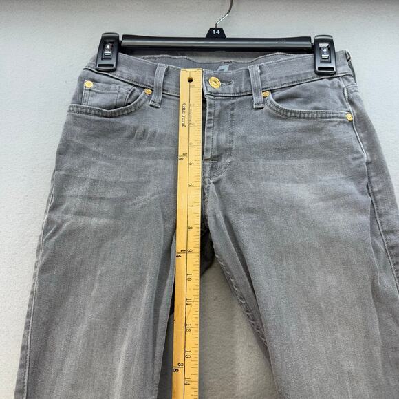 7 For All Mankind Jeans Women's 26 (2) Grey The Skinny 26 Ankle Zip Normcore - Picture 13 of 15